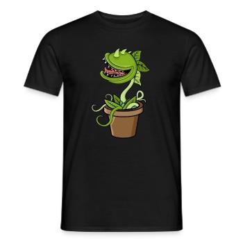 Carnivorous plant Venus flytrap - Men's T-Shirt - black - Front - AI Model Male 178 light (178cm)