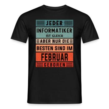 Programmierer Geburtstag Februar geboren - Männer T-Shirt - Schwarz - Vorne - AI Model Male 178 light (178cm)