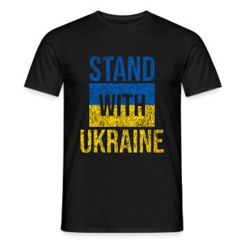 Stand with ukraine grunge - Männer T-Shirt - Schwarz - Vorne - AI Model Male 178 light (178cm)