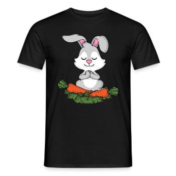 Lapin Méditez Cadeau Femmes Bunny Yoga - T-shirt homme - noir - Devant - AI Model Male 178 light (178cm)