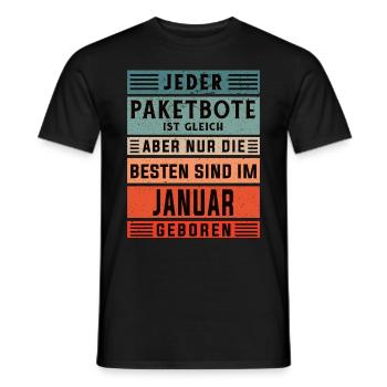 Paketfahrer Geburtstag Januar geboren Paketbote - Männer T-Shirt - Schwarz - Vorne - AI Model Male 178 light (178cm)