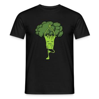 Broccoli Yoga Meditate Gift Women Broccoli - Men's T-Shirt - black - Front - AI Model Male 178 light (178cm)