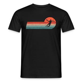 Handball game Handball player Vintage - Men's T-Shirt - black - Front - AI Model Male 178 light (178cm)