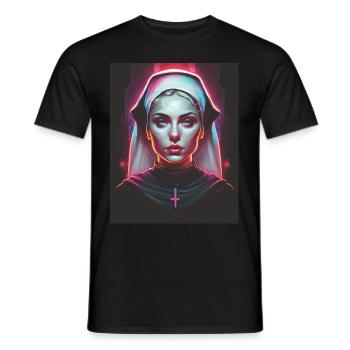 Creepy Nun - Men's T-Shirt - black - Front - AI Model Male 178 light (178cm)
