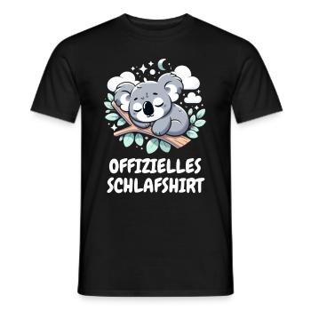 Schlafshirt Offizielles Schlafshirt Koala T-Shirt - Männer T-Shirt - Schwarz - Vorne - AI Model Male 178 light (178cm)