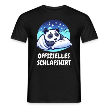 Schlafshirt Panda Traumland Sternennacht T-Shirt - Männer T-Shirt - Schwarz - Vorne - AI Model Male 178 light (178cm)