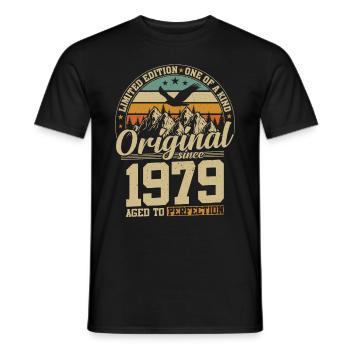 cadeau d'anniversaire 45 ans 1979 édition limitée - T-shirt homme - noir - Devant - AI Model Male 178 light (178cm)