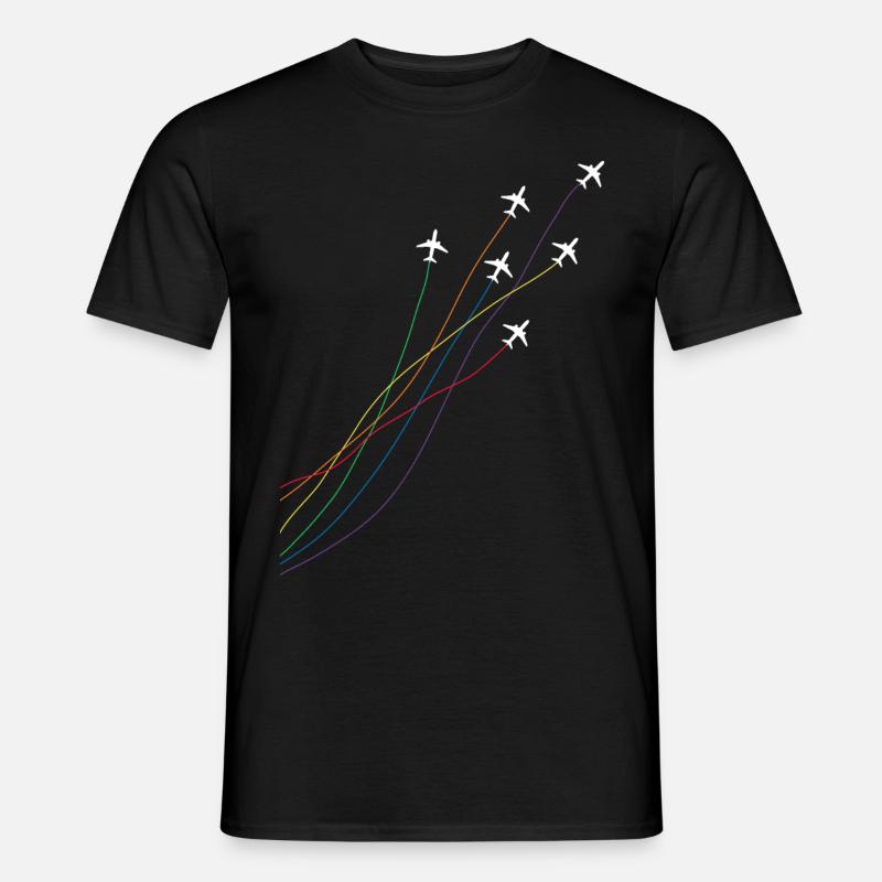 Rainbow Airplanes Pilot - Men's T-shirt - black