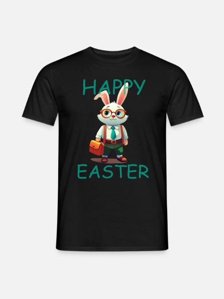 Cute Bunny - Happy Easter - Men's T-Shirt - black