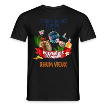 French Polynesia Hummingbird Rum - Men's T-Shirt - black - Front - AI Model Male 178 light (178cm)
