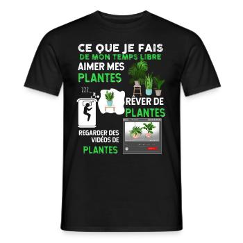 Green Plant Flower Garden Indoor - Men's T-Shirt - black - Front - AI Model Male 178 light (178cm)