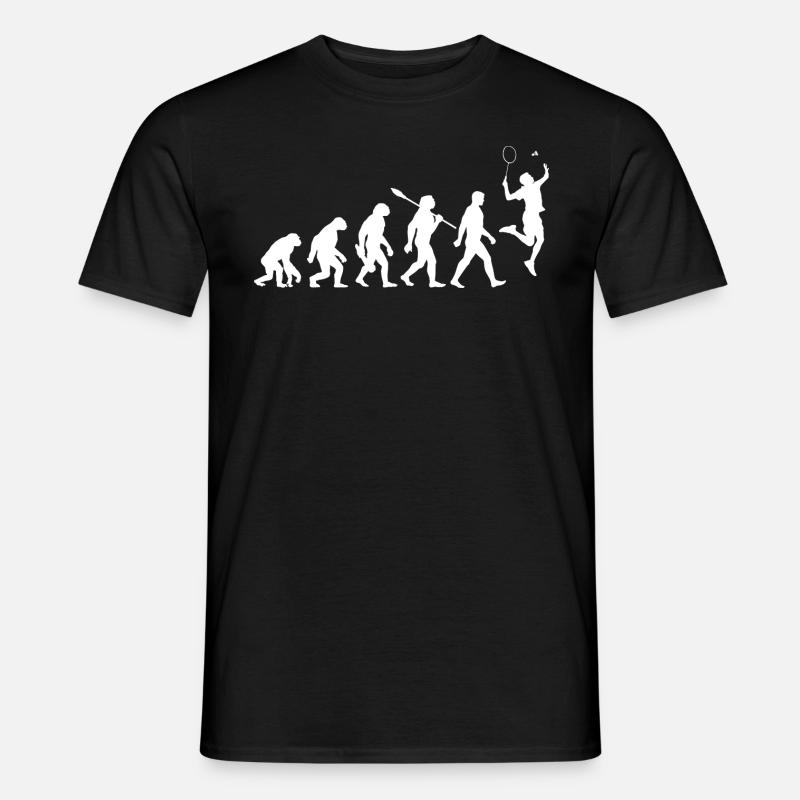 Evolution - Badminton - Sport - Männer T-Shirt - Schwarz