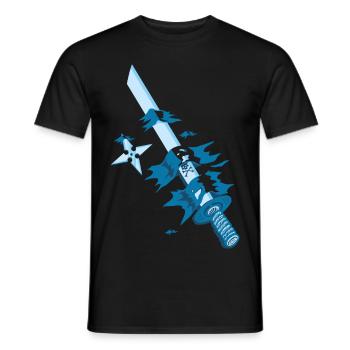 Samurai japan sword motif - Men's T-Shirt - black - Front - AI Model Male 178 light (178cm)