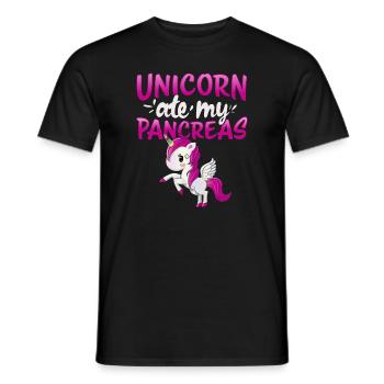 T1D diabète de type 1 Licorne Kids Pink Wings - T-shirt homme - noir - Devant - AI Model Male 178 light (178cm)