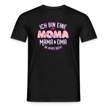 Ich bin eine Moma. Mama und Oma die beides Rockt! - Männer T-Shirt - Schwarz - Vorne - AI Model Male 178 light (178cm)
