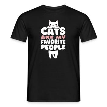 Katzen sind meine favorisierten Menschen - Männer T-Shirt - Schwarz - Vorne - AI Model Male 178 light (178cm)
