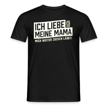 Ich liebe es wenn meine Mama mich zocken läßt - Männer T-Shirt - Schwarz - Vorne - AI Model Male 178 light (178cm)