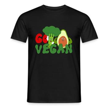 vegan, veganer, Go Vegan - Männer T-Shirt - Schwarz - Vorne - AI Model Male 178 light (178cm)