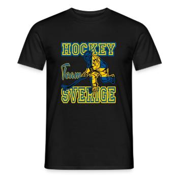 Sweden, ice hockey - Men's T-Shirt - black - Front - AI Model Male 178 light (178cm)