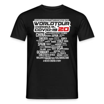 CORONA WORLD SURVIVAL TOUR 2020 - Men's T-Shirt - black - Front - AI Model Male 178 light (178cm)