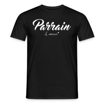parrain d amour - T-shirt homme - noir - Devant - AI Model Male 178 light (178cm)