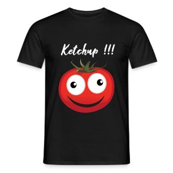 Ketchup - Mænd T-shirt - sort - Foran - AI Model Male 178 light (178cm)