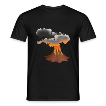 Erupting volcano design - Men's T-Shirt - black - Front - AI Model Male 178 light (178cm)