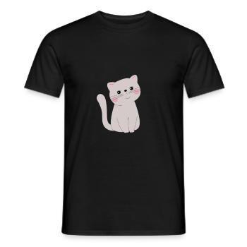 Cute cat - Men's T-Shirt - black - Front - AI Model Male 178 light (178cm)