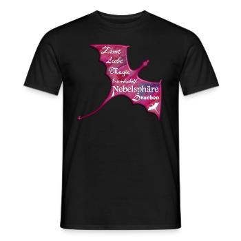 Drachen Panorama Pur Schrift weiß - Männer T-Shirt - Schwarz - Vorne - AI Model Male 178 light (178cm)