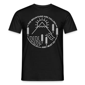 Chemise de randonnée Les montagnes appellent - T-shirt homme - noir - Devant - AI Model Male 178 light (178cm)