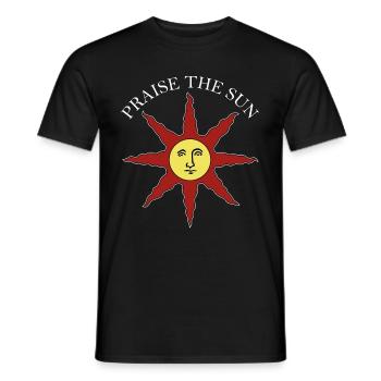 Praise the Sun - Git Gud Bonfire Gaming - Männer T-Shirt - Schwarz - Vorne - AI Model Male 178 light (178cm)