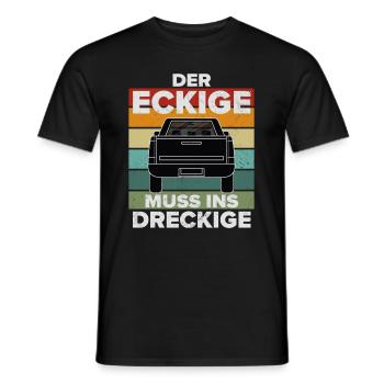 Der Eckige Muss Ins Dreckige 4x4 Pickup Offroad - Männer T-Shirt - Schwarz - Vorne - AI Model Male 178 light (178cm)