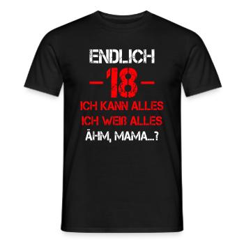 18 Geburtstag 18 Jahre Volljährig Erwachsen 18ter - Männer T-Shirt - Schwarz - Vorne - AI Model Male 178 light (178cm)