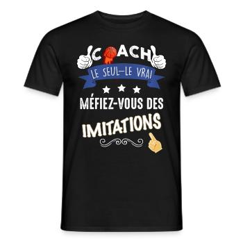Coach basket humour Cadeau Homme - T-shirt homme - noir - Devant - AI Model Male 178 light (178cm)