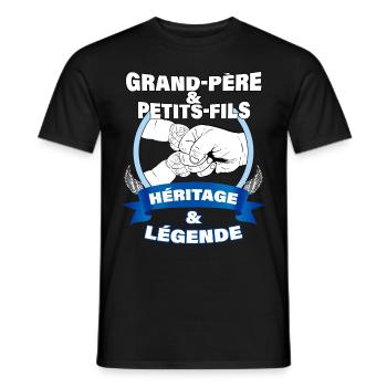 Mon petit-Fils Cadeau Pour Grand Père Citation - T-shirt homme - noir - Devant - AI Model Male 178 light (178cm)