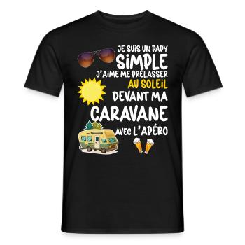 Caravane Papy Et Apéro Cadeau Homme - T-shirt homme - noir - Devant - AI Model Male 178 light (178cm)