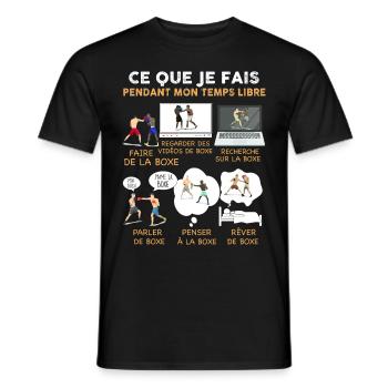 Boxe Temps Libre Humour Cadeau Homme Ou Enfant - T-shirt homme - noir - Devant - AI Model Male 178 light (178cm)