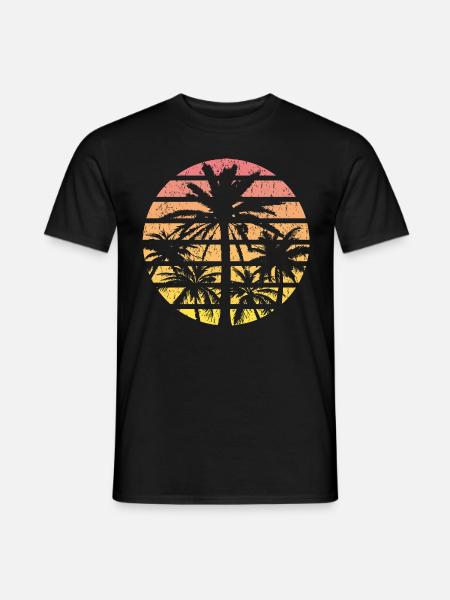 Retro Palm Tree - Men's T-Shirt - black