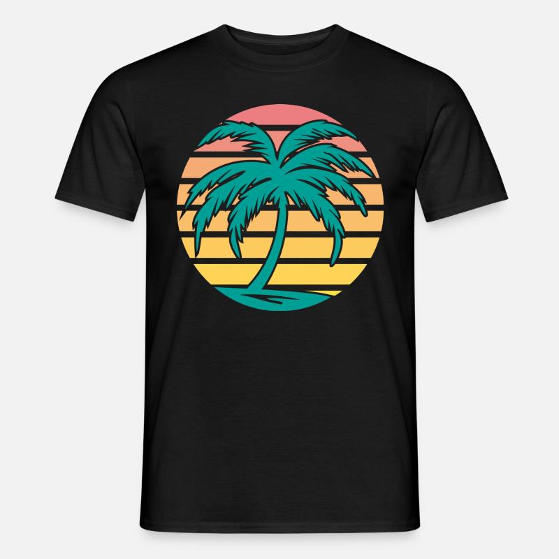 Retro Palme - Männer T-Shirt - Schwarz