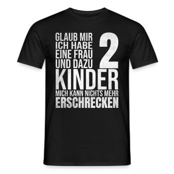 Mich kann nichts erschrecken zwei Kinder - Männer T-Shirt - Schwarz - Vorne - AI Model Male 178 light (178cm)