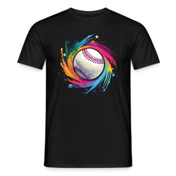 Baseball - Männer T-Shirt - Schwarz - Vorne - AI Model Male 178 light (178cm)