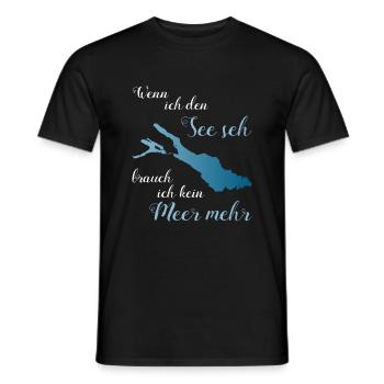 When I see the lake, I do not need a sea! - Men's T-Shirt - black - Front - AI Model Male 178 light (178cm)