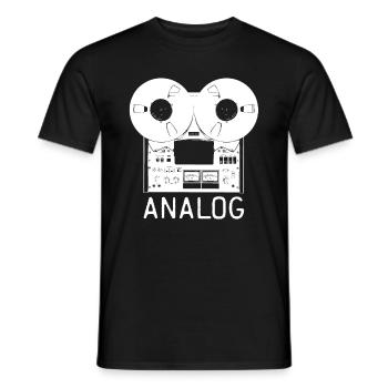 Analog Tape Reel Hi-Fi Vintage Audio Bandmaschine - Männer T-Shirt - Schwarz - Vorne - AI Model Male 178 light (178cm)
