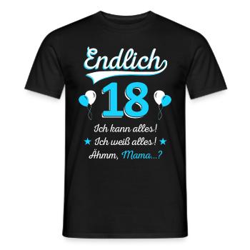 Endlich 18. Geburtstag Spruch Herren 18 Jahre - Männer T-Shirt - Schwarz - Vorne - AI Model Male 178 light (178cm)