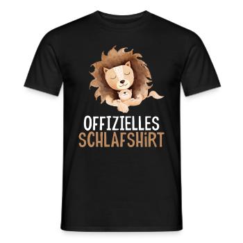 Offizielles Schlafshirt Löwe Tier Schlafmütze - Männer T-Shirt - Schwarz - Vorne - AI Model Male 178 light (178cm)