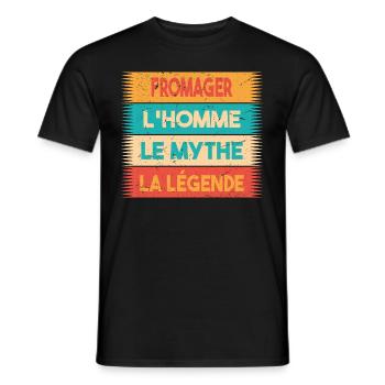 Fromager, L'homme, Le mythe, cadeau fromager. - T-shirt homme - noir - Devant - AI Model Male 178 light (178cm)