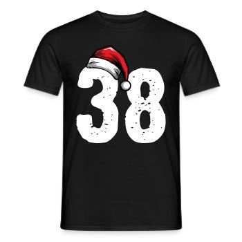 38 Number Christmas - Men's T-Shirt - black - Front - AI Model Male 178 light (178cm)