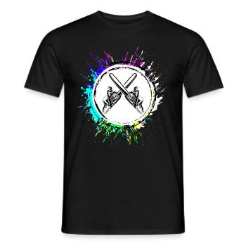 Icône de tronçonneuse Icône - T-shirt homme - noir - Devant - AI Model Male 178 light (178cm)