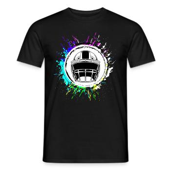 Casque de football - T-shirt homme - noir - Devant - AI Model Male 178 light (178cm)