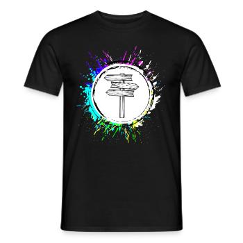 Wegweiser Reisen - Männer T-Shirt - Schwarz - Vorne - AI Model Male 178 light (178cm)